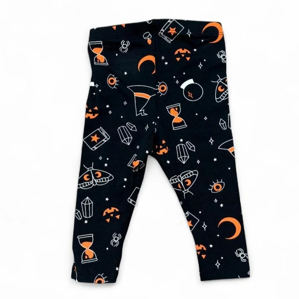 NWT Halloween Set Baby Girls 12M Super Monsters Tee & Spooky Leggings Halloween